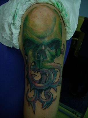 Green Skull Tattoo