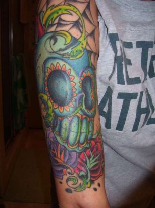 Color Skull Tat Pic