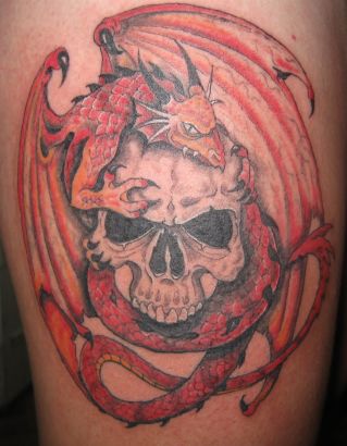 Skull With Dragon