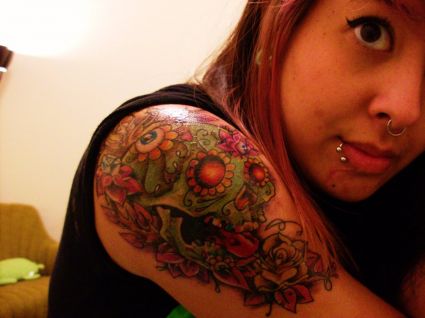 Skull Pic On Arm