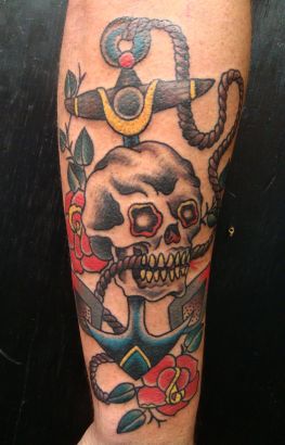 Skull And Anchor Tat