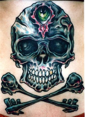 Cross Bone And Skull Tat