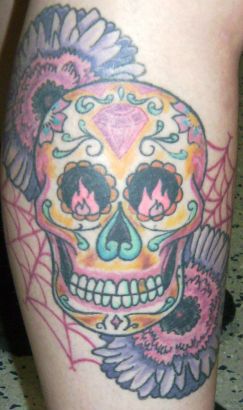 Flower With Skull Tat