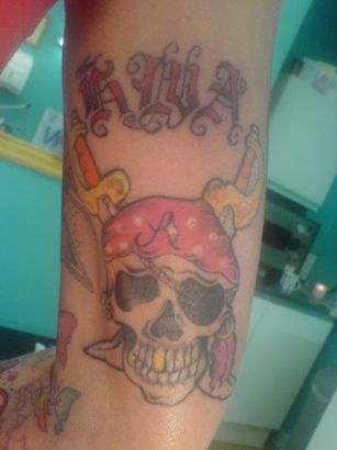 Skull With Dagger Tat