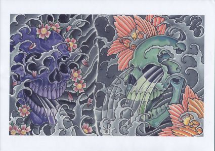 Skull Pics Tat Print