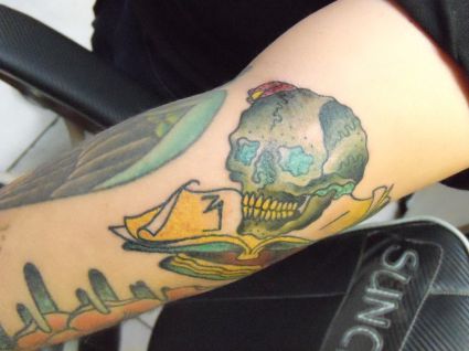 Green Skull Tat Design