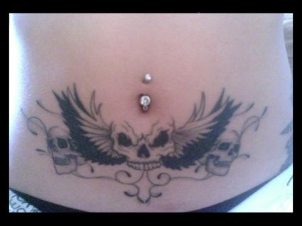 Skulls And Wings Tat