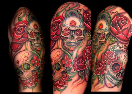 Skull With Flowers Pics