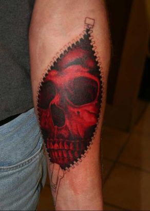 Zipper Skull Tat