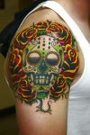 colored skull tat