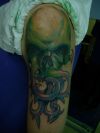 green skull tattoo