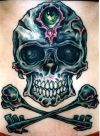 cross bone and skull tat