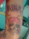 skull with dagger tat