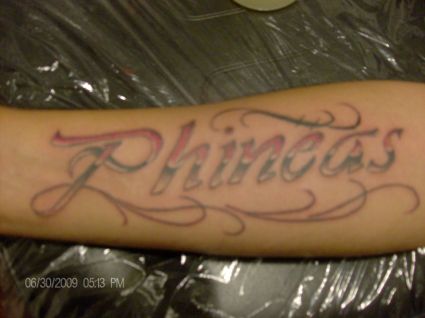 Phineas Text Tattoo