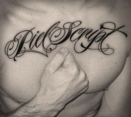 Piel Script Text Tattoo