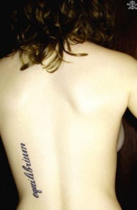 Text Tats On Back Of Girl