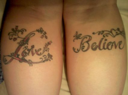 Text Tats On Leg Pic