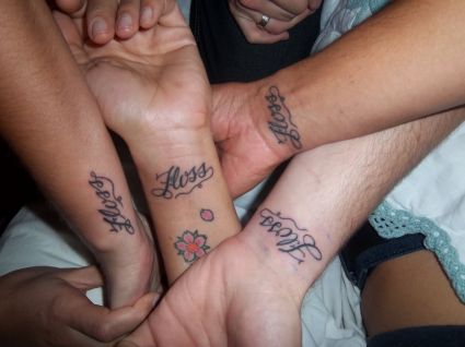Floss Text Tattoo