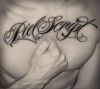 piel script text tattoo