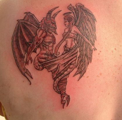 Angel Girl And Demon Tattoo