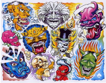 Colored Demon Tattoo