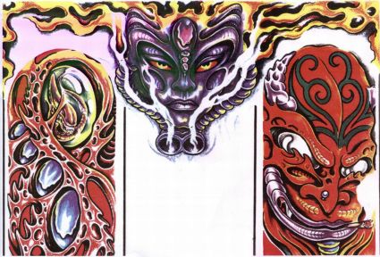 Demon Face Tattoos Pic