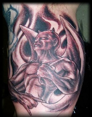 Demon Tattoo Images On Calf