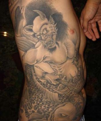 Demon Tattoo On Rib