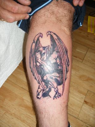 Demon Tattoo Pic On Leg