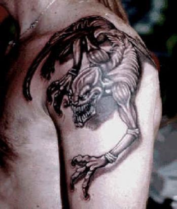 Demon Tattoos Pic On Shoulder Of Guy