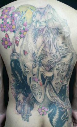 Demon Women Tattoo On Back