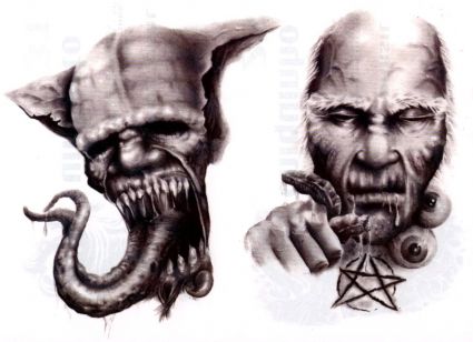 Free Demon Face Tattoos Pics