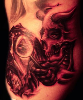 Jesus And Demon Tattoo