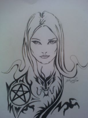 Witch Tattoo Design