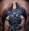 angel demon tattoo on back