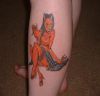 demon girl tattoos on leg