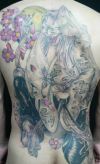 demon women tattoo on back