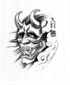 japanese demon face tattoo