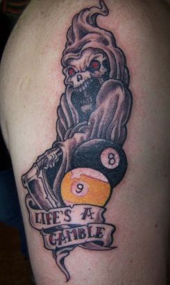 Grim Reaper And Eight Ball Tattoo