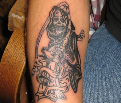 Grim Reaper Arm Tattoo Pic