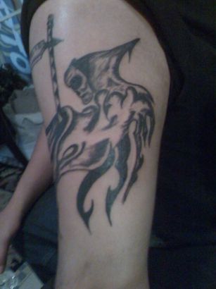 Grim Reaper Arm Tattoos Pic