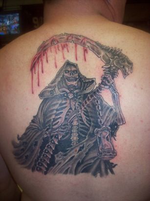 Grim Reaper Back Tattoos Pic