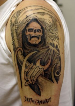 Grim Reaper Images Tattoo On Arm