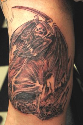 Grim Reaper Tattoo On Arm