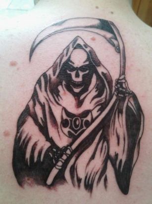 Grim Reaper Tattoo Pic On Back