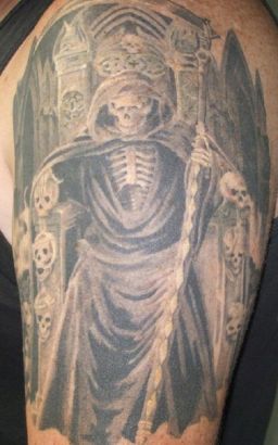 Skull And Grim Reaper Tattoo 