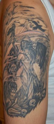 Scary tattoos, Reaper tattoos, Tattoos of Scary, Tattoos of Reaper, Scary tats, Reaper tats, Scary free tattoo designs, Reaper free tattoo designs, Scary tattoos picture, Reaper tattoos picture, Scary pictures tattoos, Reaper pictures tattoos, Scary free tattoos, Reaper free tattoos, Scary tattoo, Reaper tattoo, Scary tattoos idea, Reaper tattoos idea, Scary tattoo ideas, Reaper tattoo ideas, reaper girl and devil girl tattoo on arm