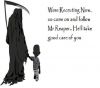 grim reaper with a child and text tattoo