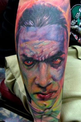 Bela Lugosi Vampire Tattoo Onb Arm