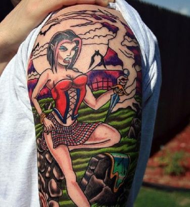 Sexy Girl Vampire Tattoo